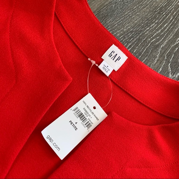NWT GAP red dress, size 4 petite - Picture 2 of 5